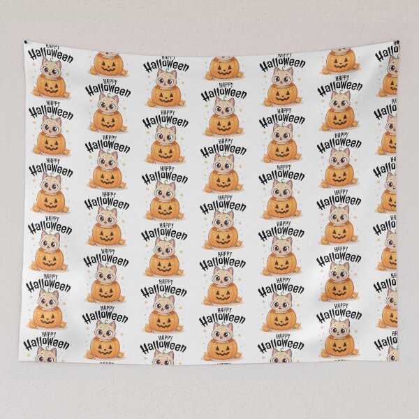 Item preview, Cute Cat in Pumpkin designed and sold by graphic-genie.