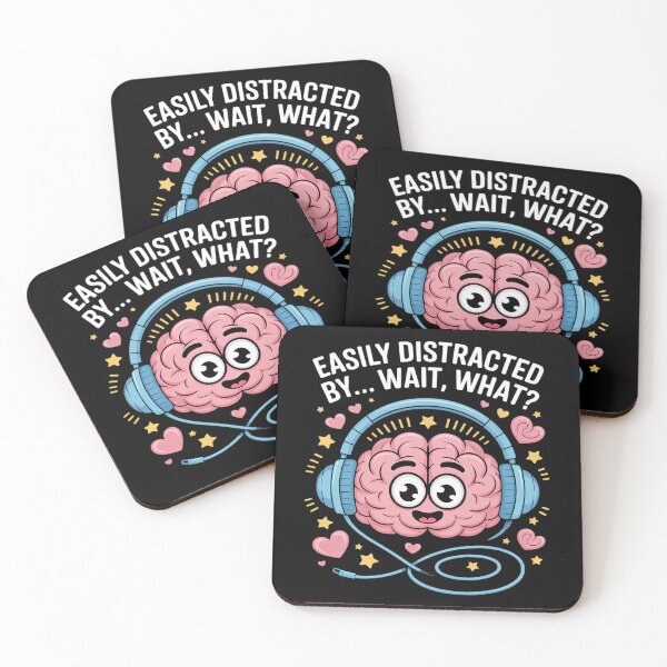 Item preview, Easily Distracted by Wait What Funny ADHD Sayings designed and sold by KingsLife1994.