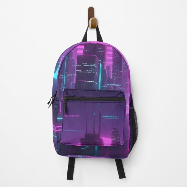 Item preview, Cyberpunk Y2K Retro Skyline – Futuristic Neon Artwork designed and sold by Happyfreedom.