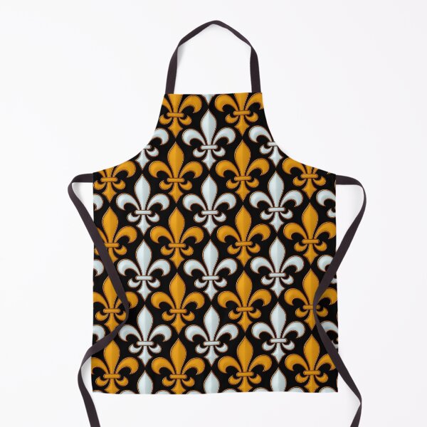 Item preview, Yellow White Damask Fleur-de-lis Pattern - Black designed and sold by PatternTitan.