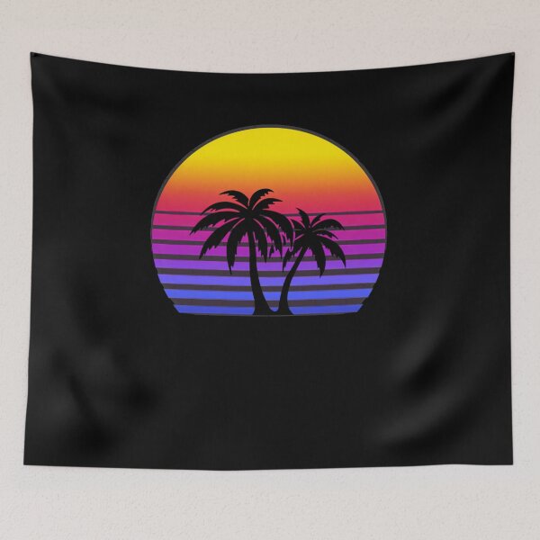 Item preview, Synthwave Sun Palm Trees  	 designed and sold by muajlffmish23.
