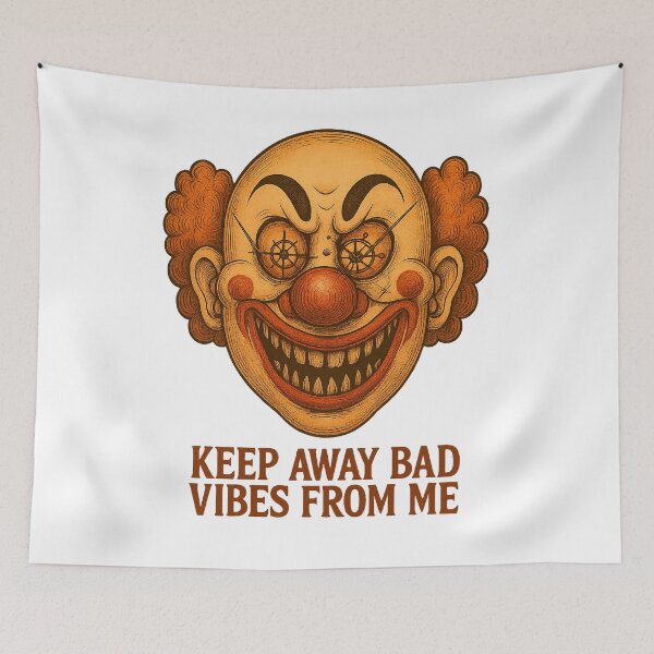 Item preview, Dangerous Clown Face – Keep Away Bad Vibes designed and sold by KARTICK DUTTA.