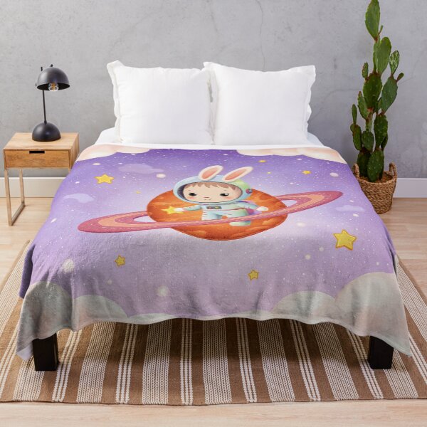 Item preview, Bunny Astronaut in Dreamy Space designed and sold by Whimsical Hug.
