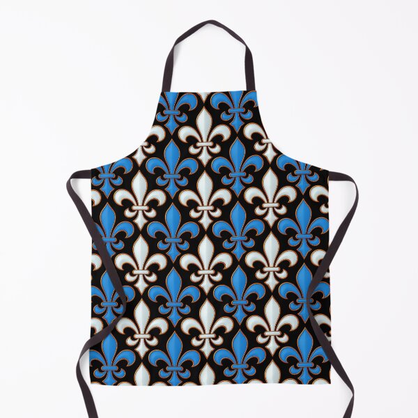 Item preview, Blue White Damask Fleur-de-lis Pattern - Black designed and sold by PatternTitan.