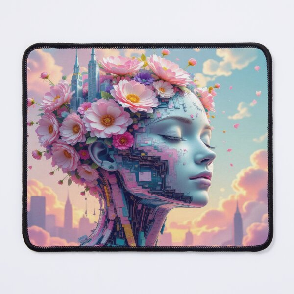 Item preview, Cyberflora Dreams – Flower Crown Meets Future Soul in a Surreal Cityscape designed and sold by FotoworldEdel.