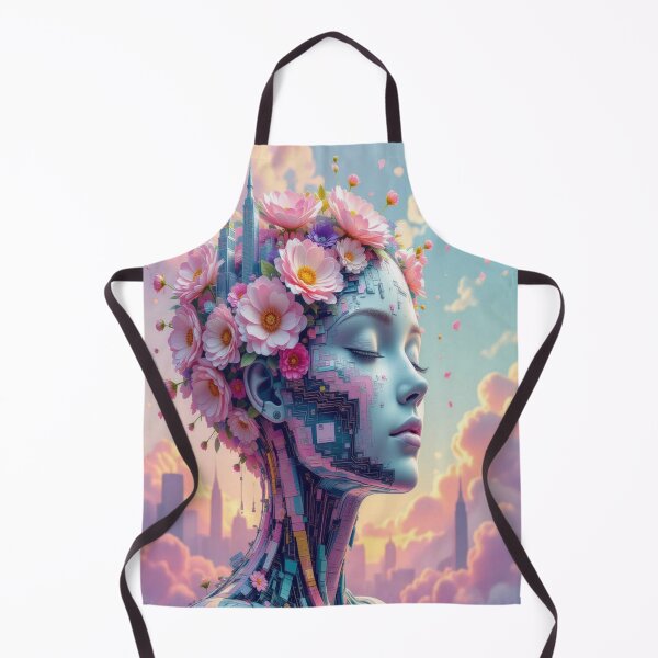 Item preview, Cyberflora Dreams – Flower Crown Meets Future Soul in a Surreal Cityscape designed and sold by FotoworldEdel.