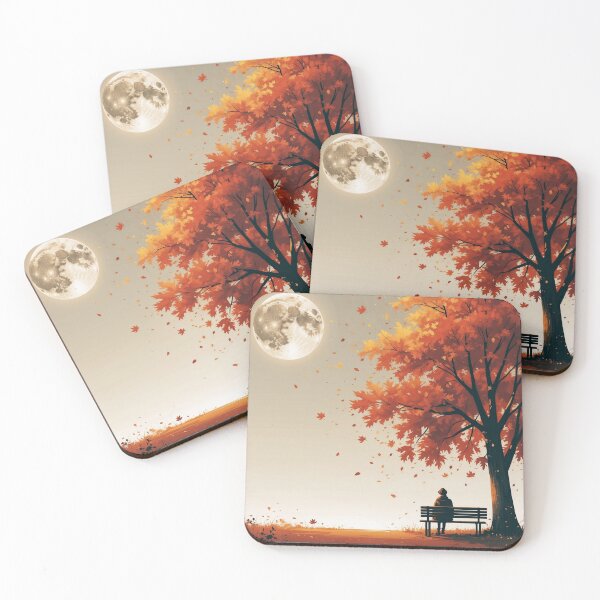 Item preview, Autumn Moonlit Bench Scene designed and sold by 0606PM.