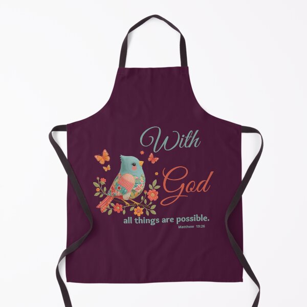 Item preview, With God All Things Are Possible – Christian Bible Verse Art with Bird & Butterflies (Matthew 19:26) designed and sold by AmenAlways.