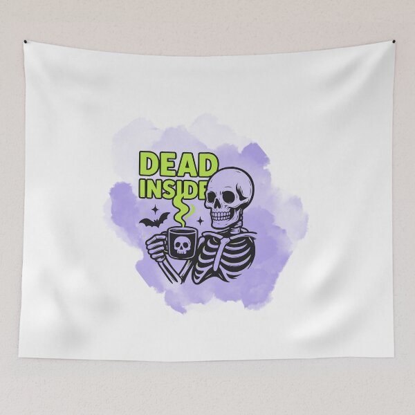 Item preview, Dead Inside Funny Skeleton Coffee Tee designed and sold by Stylecart.