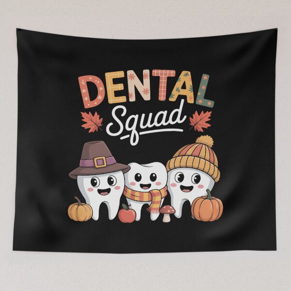 Artikelvorschau, Dental Squad Kürbis Herbst Zahnarzt Thanksgiving entworfen und verkauft von Turbotine.