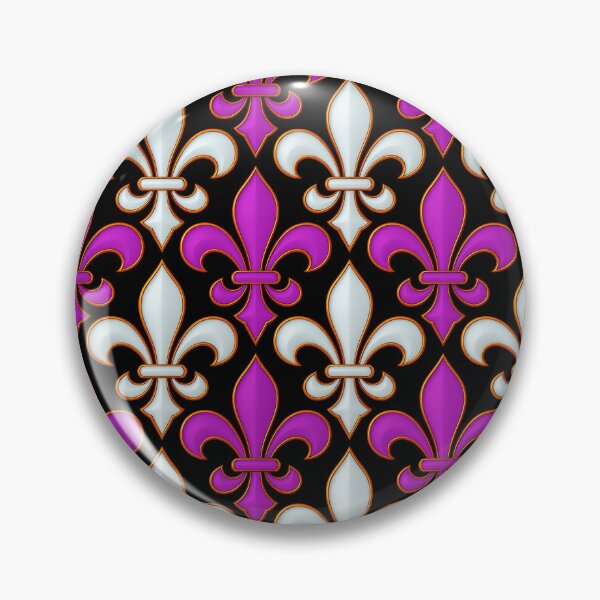 Item preview, Purple White Damask Fleur-de-lis Pattern - Black  designed and sold by PatternTitan.