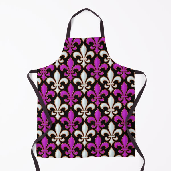 Item preview, Purple White Damask Fleur-de-lis Pattern - Black designed and sold by PatternTitan.