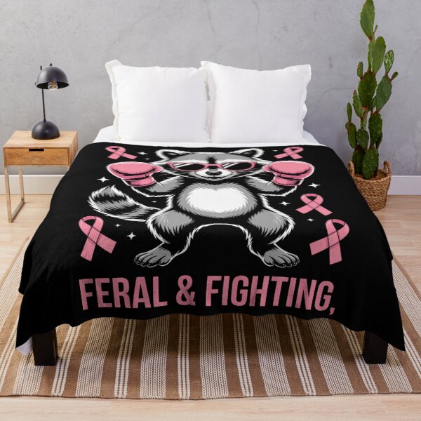Item preview, Feral Raccoon Breast Cancer Support designed and sold by Turbotine.