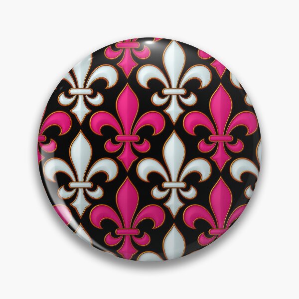 Item preview, Pink White Damask Fleur-de-lis Pattern - Black  designed and sold by PatternTitan.