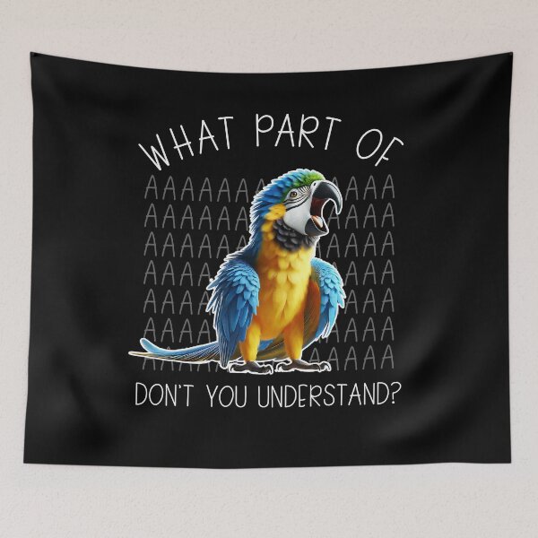 Item preview, Funny Blue and Gold Macaw Parrot Birb Meme designed and sold by Kimberley King Art  King Art.