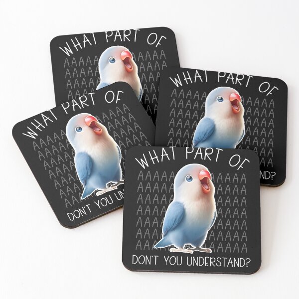 Item preview, Funny Blue Peach Faced Lovebird Parrot Birb Meme designed and sold by Kimberley King Art  King Art.