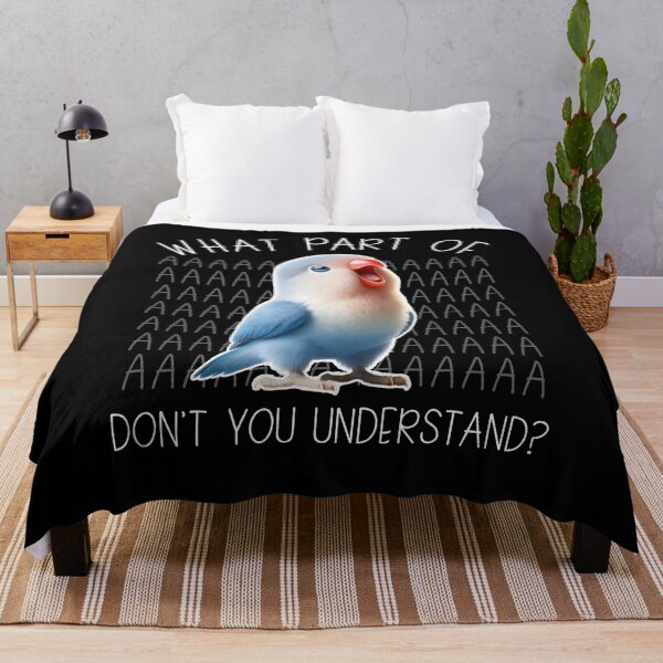 Item preview, Funny Blue Peach Faced Lovebird Parrot Birb Meme designed and sold by Kimberley King Art King Art.