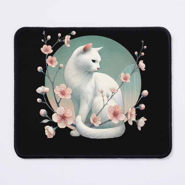 Item preview, Cat With Cherry Blossom Japanese Art Kitten Lover designed and sold by Kimberley King Art  King Art.