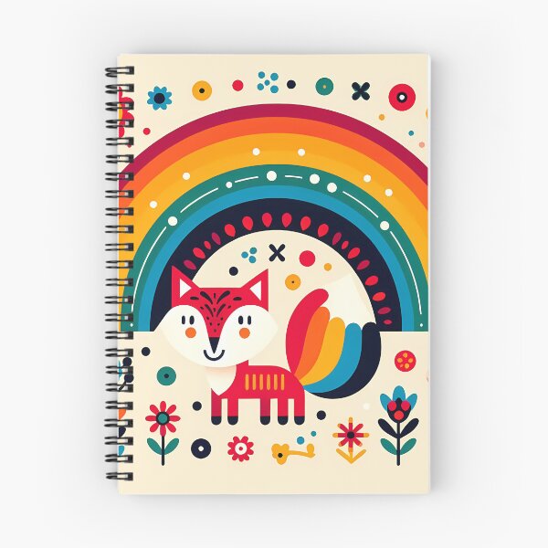 Item preview, Scandinavian Folk Art Fox Rainbow Stars by heidiannemorris © designed and sold by FOLK ART FUSION.