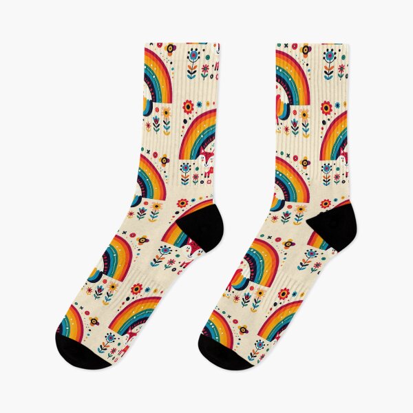 Item preview, Scandinavian Folk Art Fox Rainbow Stars by heidiannemorris © designed and sold by FOLK ART FUSION.
