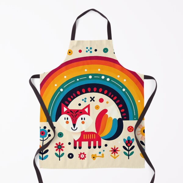 Item preview, Scandinavian Folk Art Fox Rainbow Stars by heidiannemorris © designed and sold by FOLK ART FUSION.