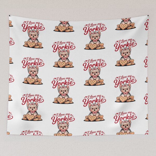 Artikelvorschau, ich liebe meinen Yorkie, Yorkie mit Keksen - Yorkie Valentine Treats entworfen und verkauft von belladesign7.