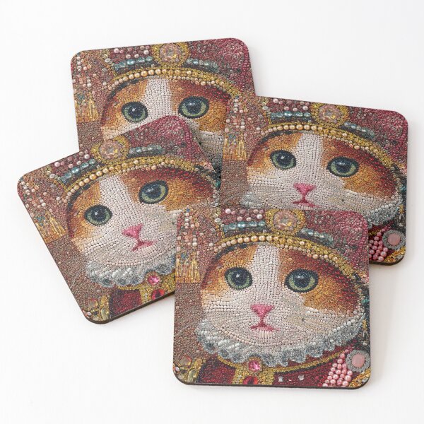 Item preview, Regal Cat Portrait | Jewel Mosaic Animal Art designed and sold by casualnature.