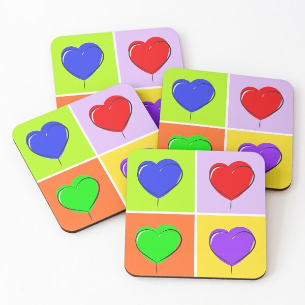 Item preview, Colorful Hearts on Vibrant Backgrounds designed and sold by Sklines Art | Mrz Danelli.
