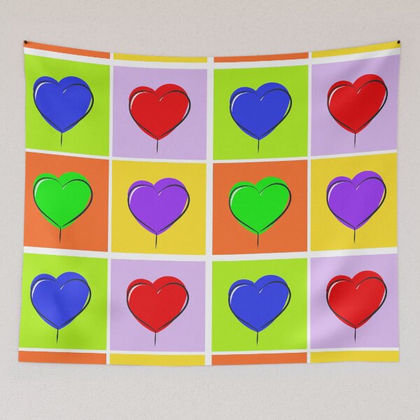 Item preview, Colorful Hearts on Vibrant Backgrounds designed and sold by Sklines Art | Mrz Danelli.