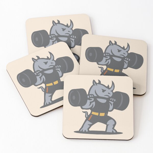 Item preview, Rhino Weightlifter – Retro Cartoon Gym Mascot Design designed and sold by ZethStudios.
