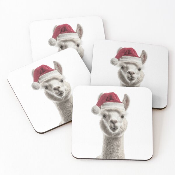 Item preview, Alpaca with Christmas Hat – Festive Alpaca Xmas Design designed and sold by LazyOwlStore.