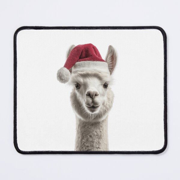 Item preview, Alpaca with Christmas Hat – Festive Alpaca Xmas Design designed and sold by LazyOwlStore.