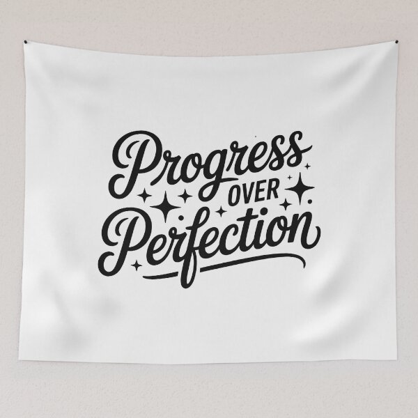 Item preview, Progress Over Perfection Mental Health Quote designed and sold by Love Between Pages.