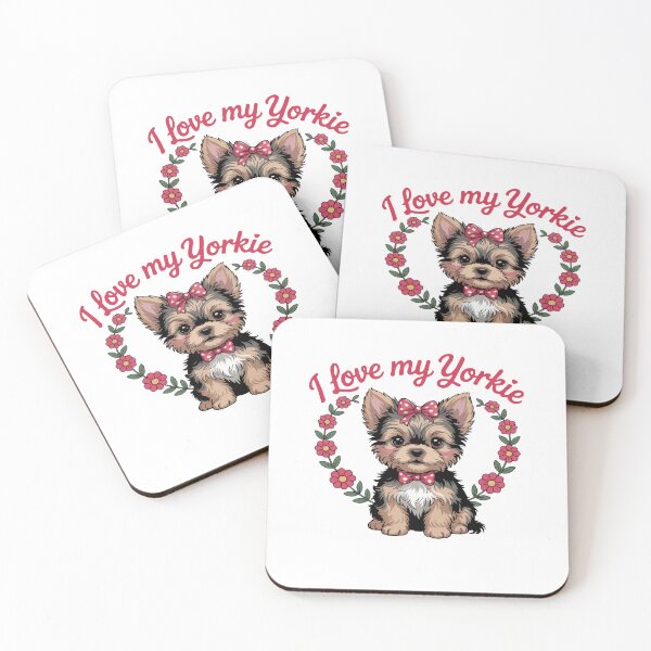Artikelvorschau, ich liebe meinen Yorkie, Blumenliebe für meinen Yorkie – Yorkie-Valentinstagsleckereien entworfen und verkauft von belladesign7.