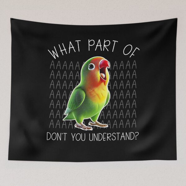 Item preview, Funny Fischer’s Lovebird Parrot Birb Meme designed and sold by Kimberley King Art  King Art.