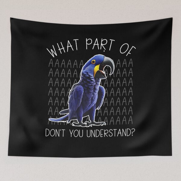 Item preview, Funny Hyacinth Macaw Parrot Birb Meme designed and sold by Kimberley King Art  King Art.