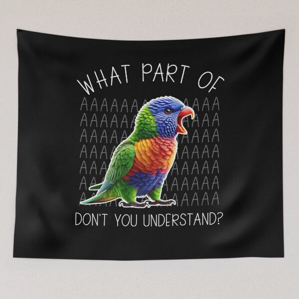 Item preview, Funny Loriinae Parrot Birb Meme designed and sold by Kimberley King Art  King Art.