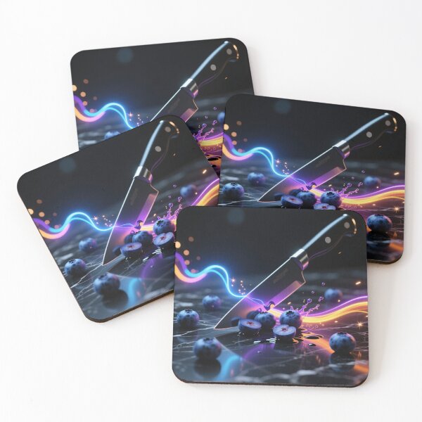 Item preview, Electric Slice: Blueberries in Neon Glow designed and sold by tounm.