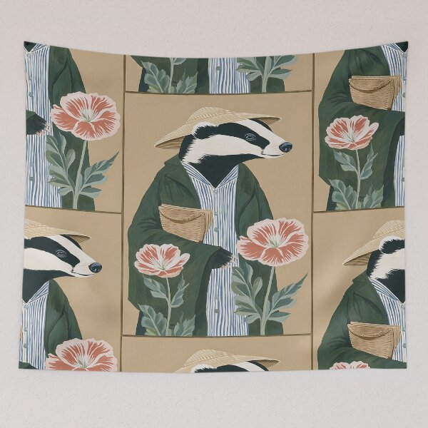 Item preview, The Cozy Cottagecore Badger designed and sold by bapupa.