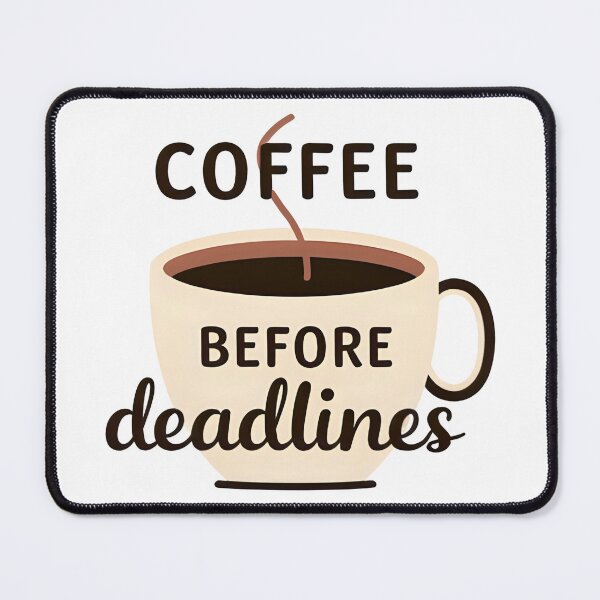 Item preview, Coffee Before Deadlines – Funny Coffee Quote designed and sold by J0b4t.