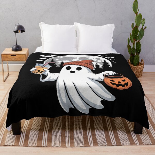 Item preview, Halloween Ghost Drinking Coffee Ice Coffee designed and sold by DoorwayThreads.