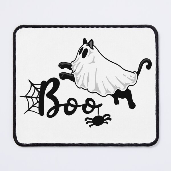 Item preview, Black Halloween Ghost Cat Boo with sweet little Spider designed and sold by eMKa82.