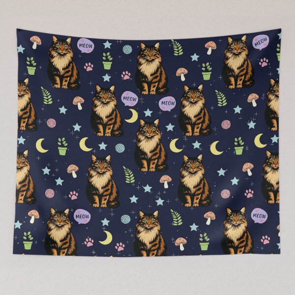 Item preview, Majestic Ragdoll Cat | Celestial Night Portrait & Pattern designed and sold by blaze_art.