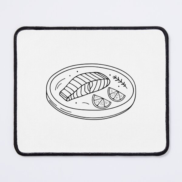 Item preview, A grilled salmon served beside lemon wedges with a sprinkle of herbs designed and sold by rasagamastore.
