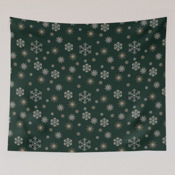 Item preview, Snowflakes Dark Green designed and sold by Born2Be3.