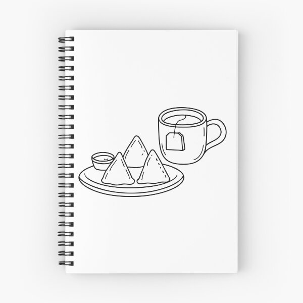 Item preview, A cup of tea bag and plate of samosas served with dipping sauces designed and sold by rasagamastore.