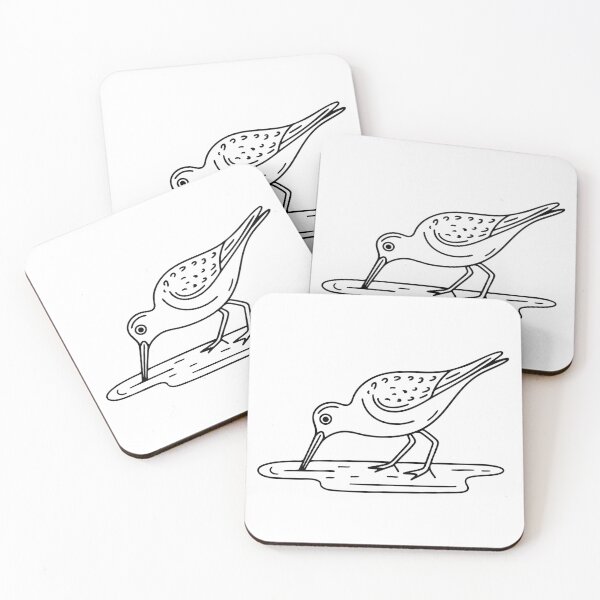 Item preview, A sandpiper pecking at the wet sand for tiny insects designed and sold by rasagamastore.