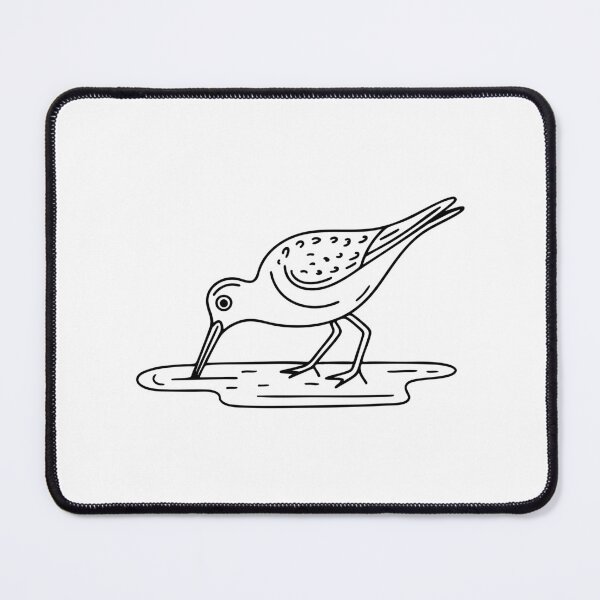 Item preview, A sandpiper pecking at the wet sand for tiny insects designed and sold by rasagamastore.