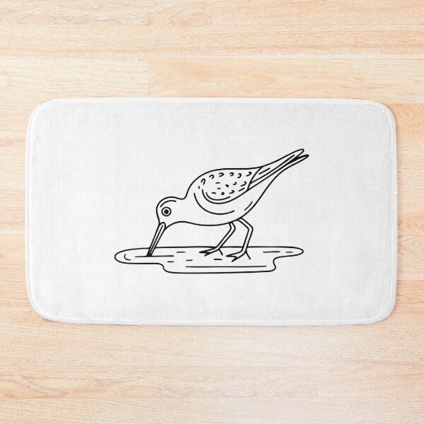 Item preview, A sandpiper pecking at the wet sand for tiny insects designed and sold by rasagamastore.