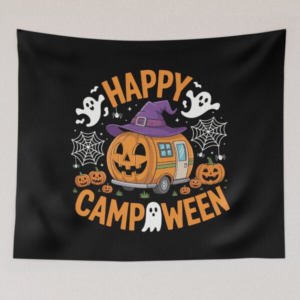 Item preview, Happy Halloween Camping Ghost Campfire designed and sold by WalshDrawnLaugh.